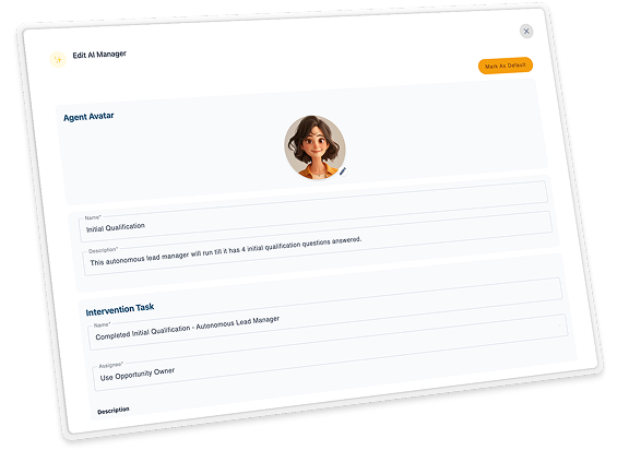 CarrotCRM's Autonomous Lead Manager chats with your leads to gather important information.