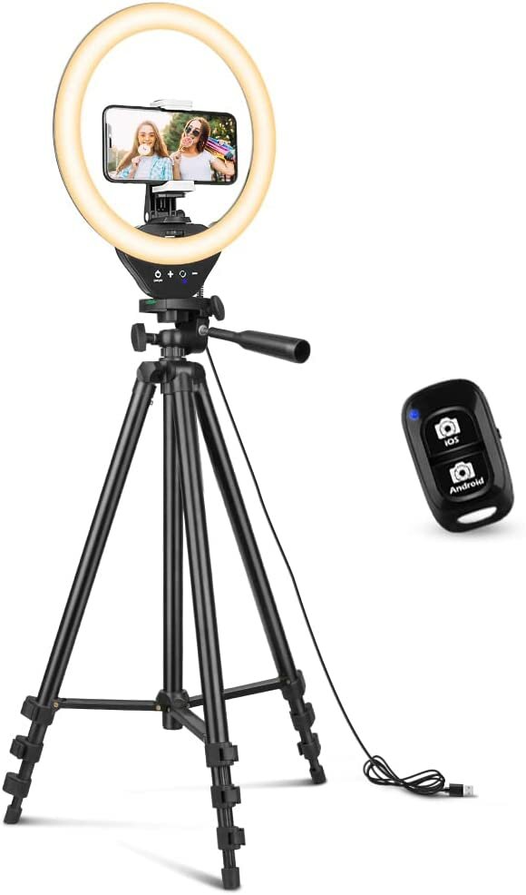 10'' Ring Light with 50'' Extendable Tripod Stand