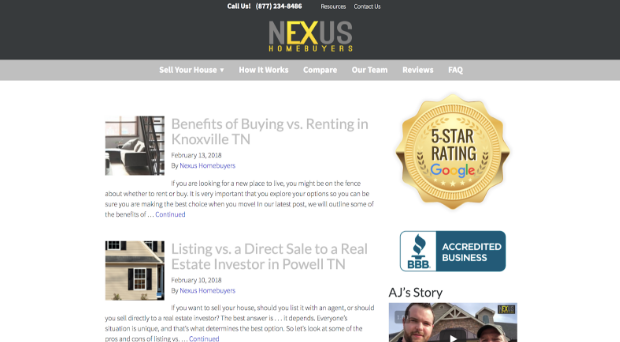 Real Estate Website SEO Blog Example