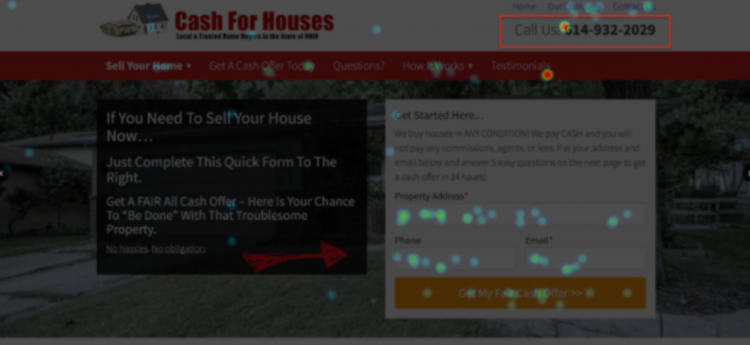 heat map real estate website cta