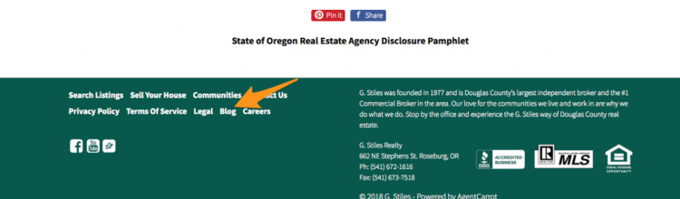 real estate agent website blog