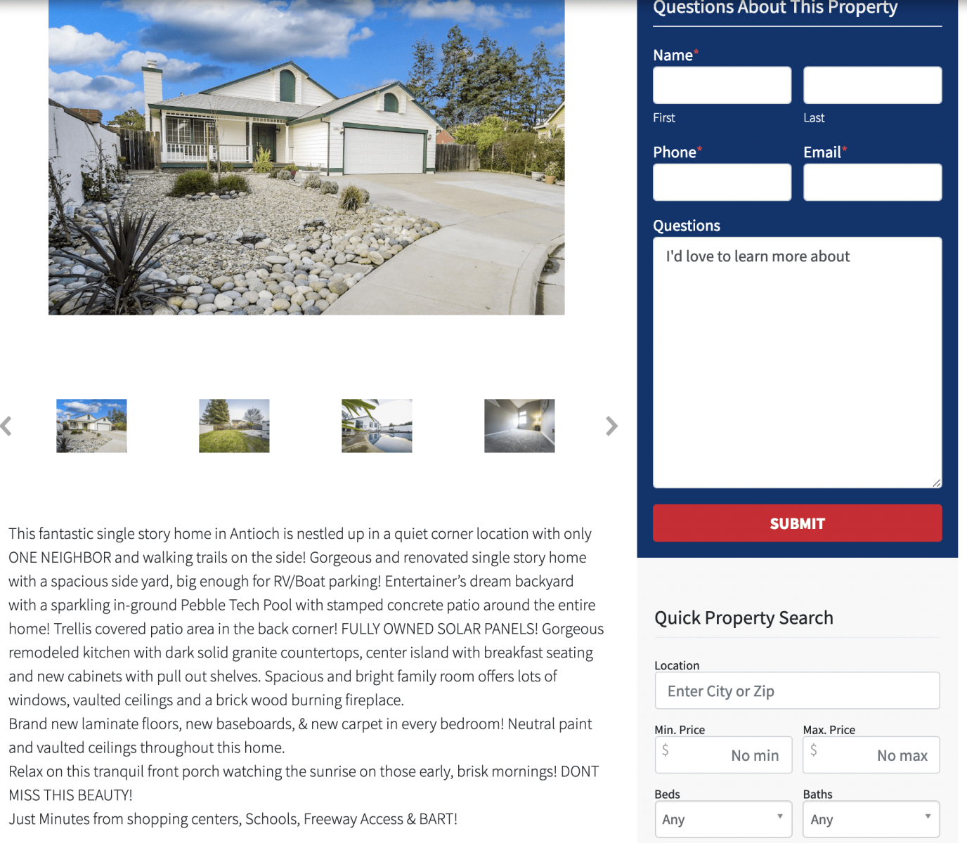 add emotional words to real estate property descriptions