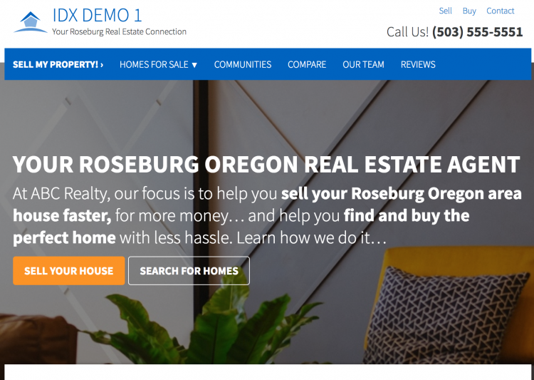 real estate websites with idx roseburg oregon example