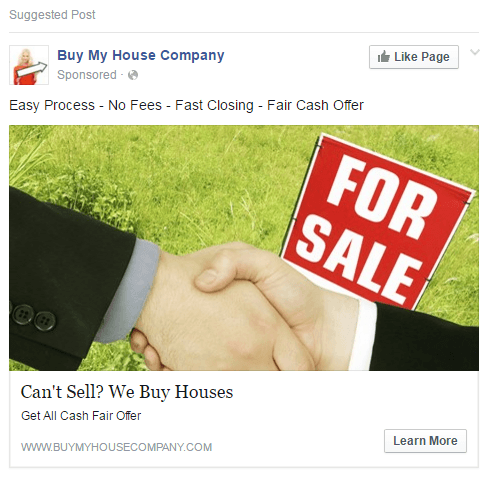facebook ads examples for real estate investing