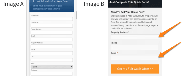lead form entry questions