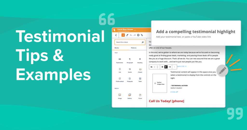 Cover image for "Testimonial Tips & Examples." 