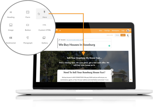 Carrot's real estate website visual editor